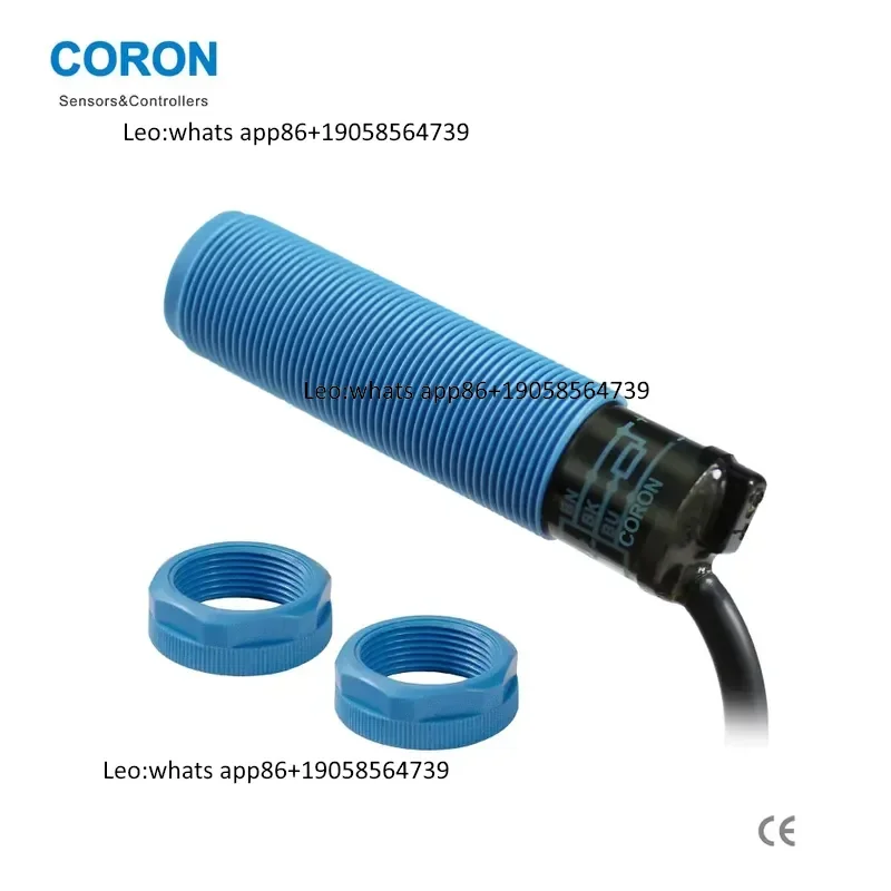 CORON CCJ-A18-8ANB Capacitive Proximity Sensor M18 Plastic Housing NPN Normally Closed Lead Wire Flush or Non-Flush Option