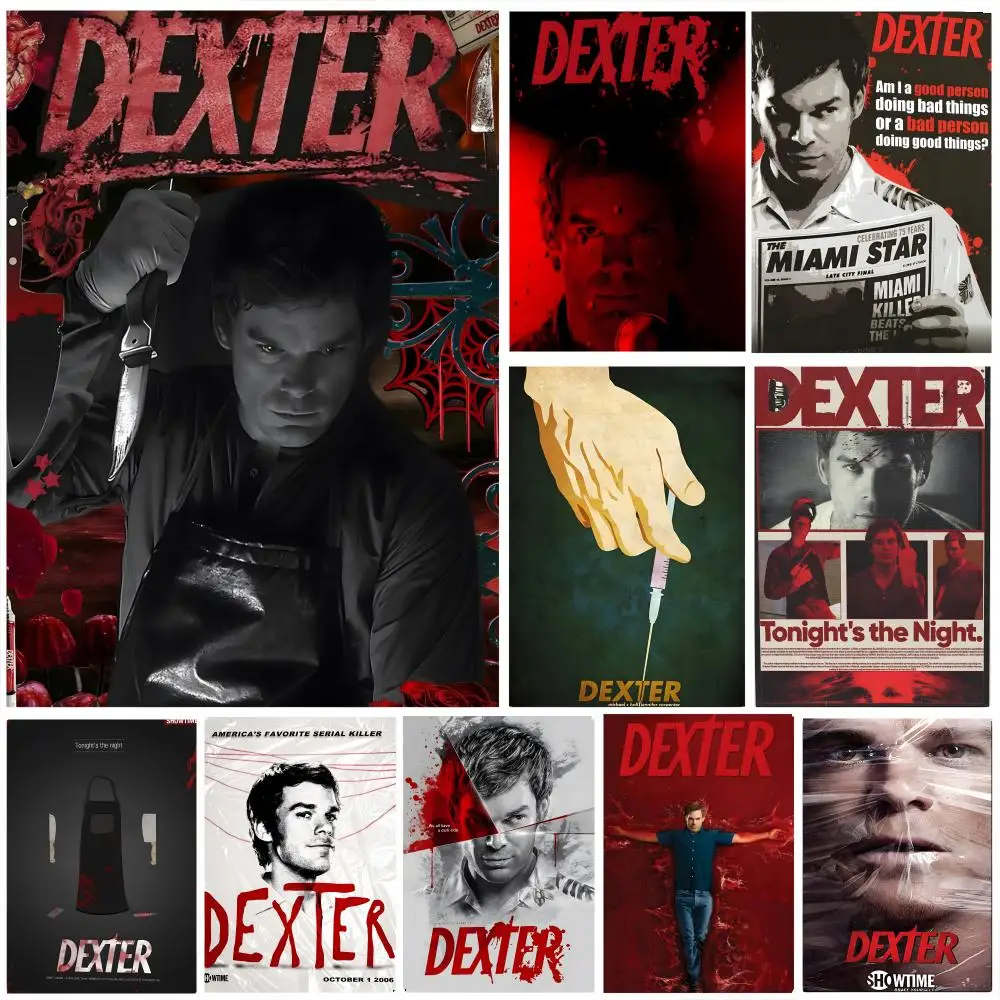 D-Dexter Morgan Poster Self-adhesive Art Waterproof Paper Sticker Coffee House Bar Room Wall Decor