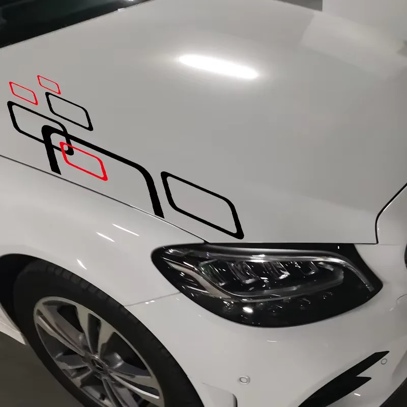 

1/2pcs Sports grid diamond shaped car stickers, personalized and creative car hood, door hood, and hood modification stickers