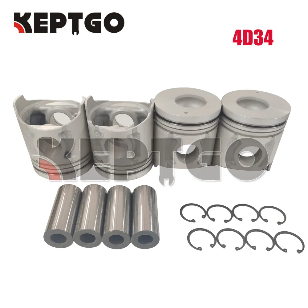 

New 4set 4D34 4D34T STD Piston For Mitsubishi 3.9L Engine Gasket Kit Trucks