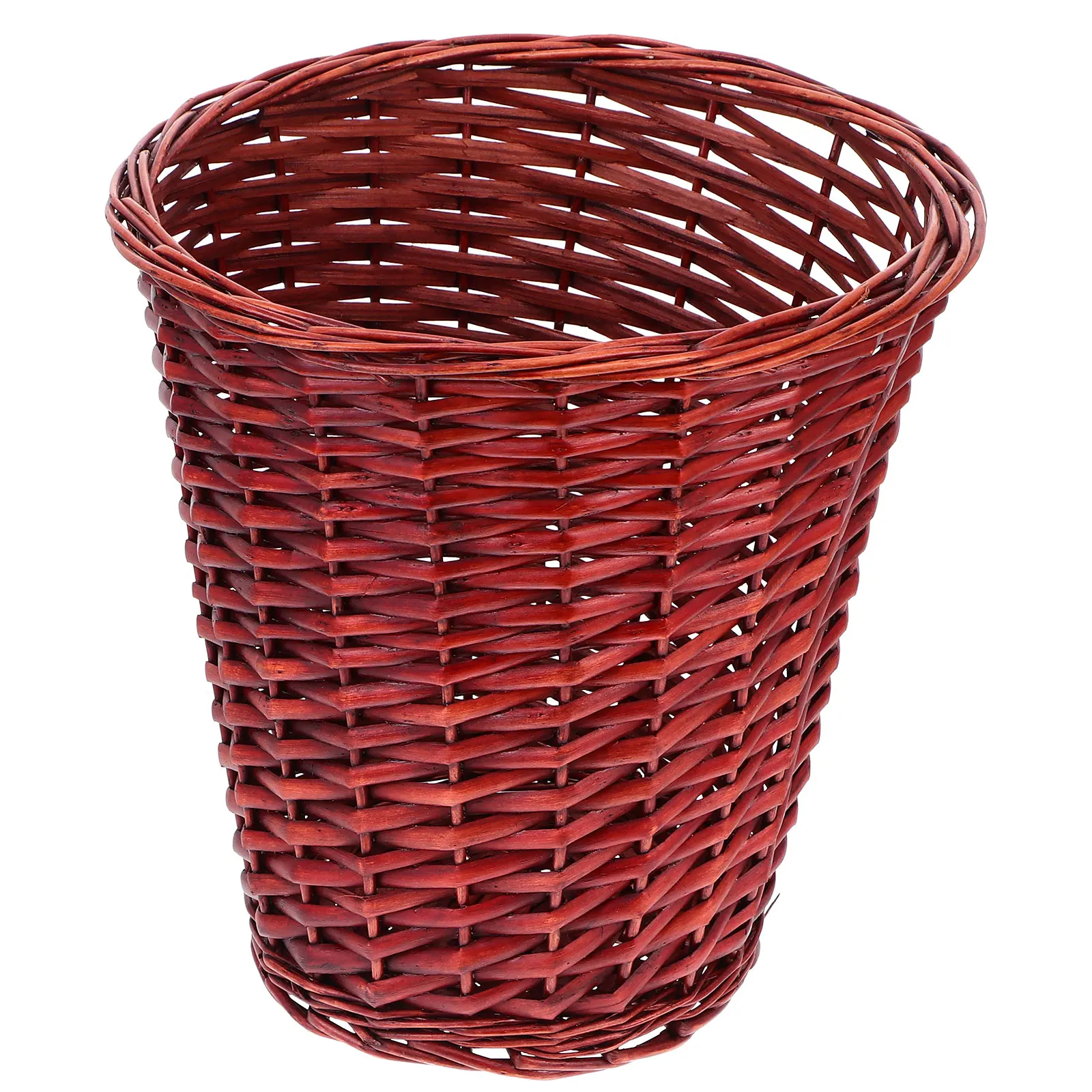 

1pc Rattan Plastic Lined Waste Bin Vintage Home Decor Storage Basket Trash Can Weaving Container Handwoven Sturdy