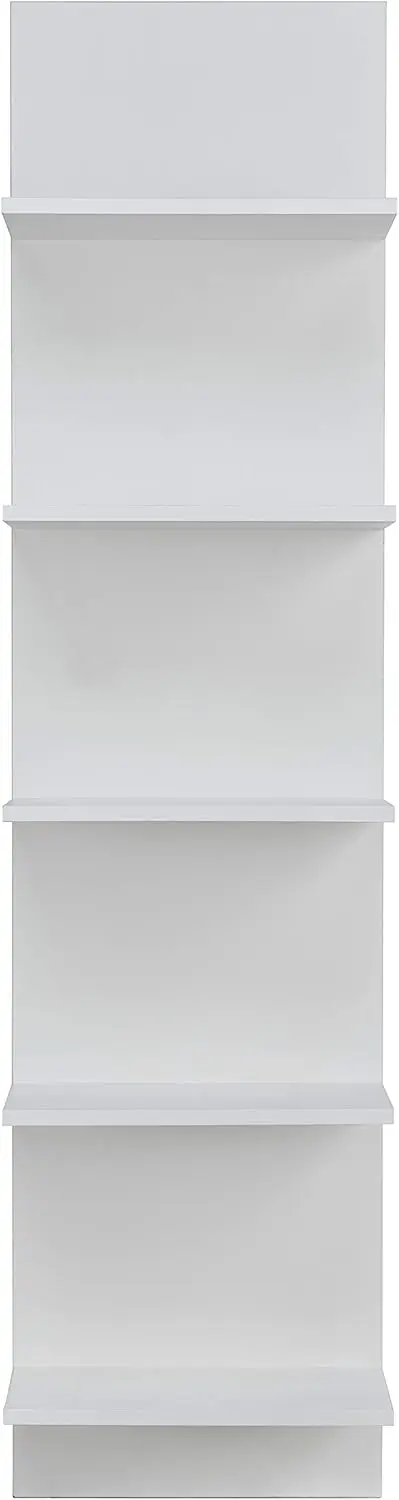 

Modern Wall Mounted Column Shelves – 5-Tier Vertical Storage Unit, White