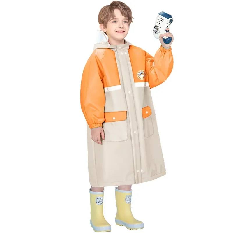 Kids Rain Coat Children\'s Raincoat College Style Kindergarten School Primary School Full Body Waterproof Children\'s Raincoat