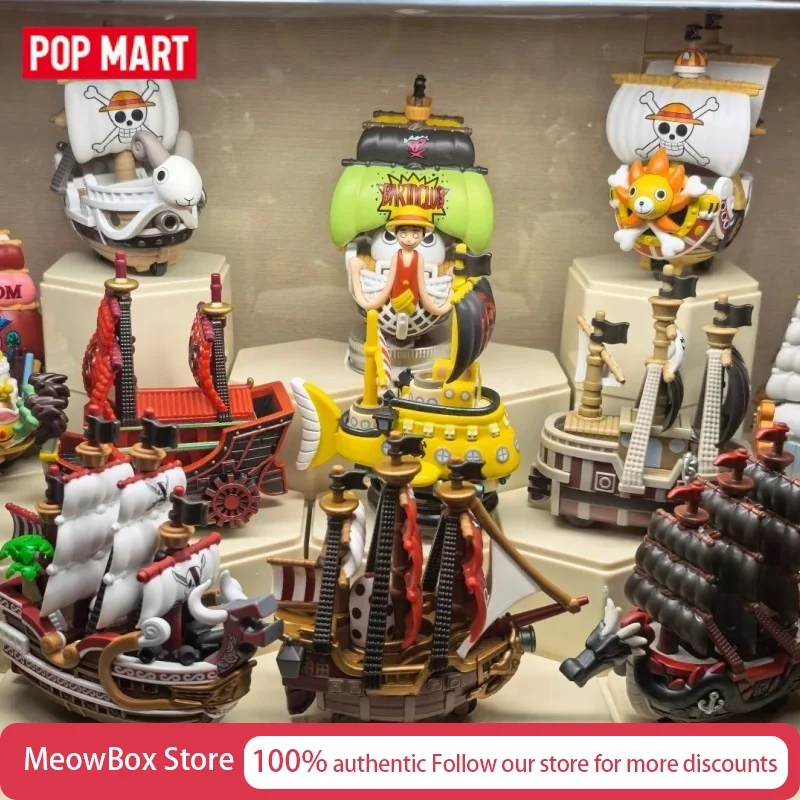 

Original Pop Mart One Piece The Grand Line Series Pirate Ship Blind Box Action Figure Surprise Mystery Box Boys Collectible Gift