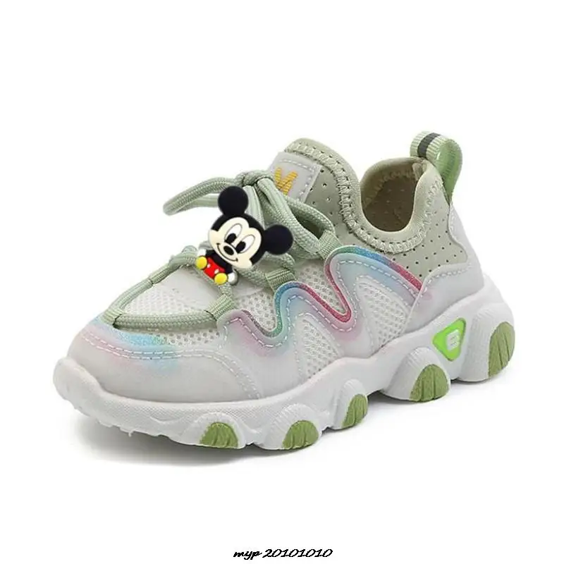 Disney Kids scarpe sportive ragazzi Sneakers Outdoor Mickey Minnie Tenis Basket calzature rosa bianco Stitch Girl scarpe morbide traspiranti