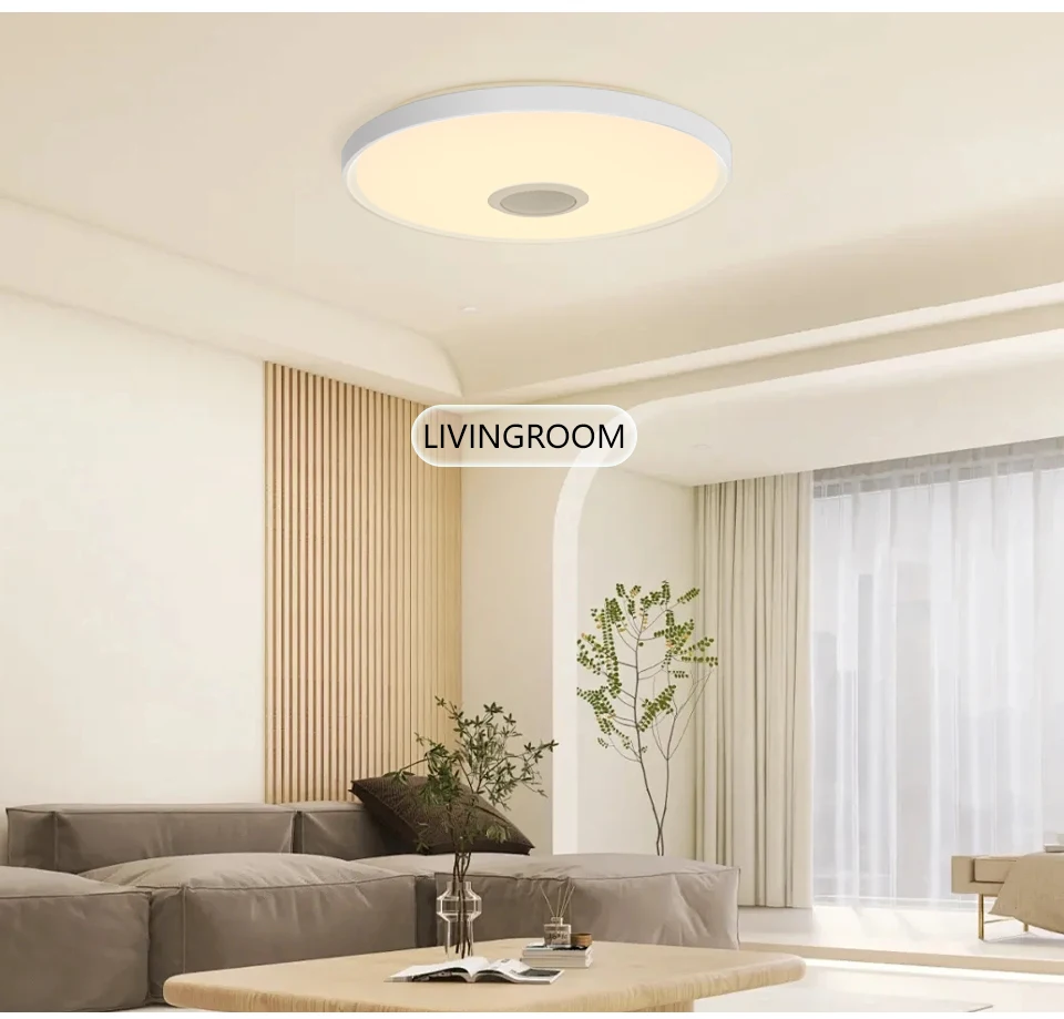 Intelligente RGB LED-Deckenleuchte mit Bluetooth-Lautsprecher Tuya APP Fernbedienung Dimmbare Moderne Musikleuchte für Wohnzimmer Schlafzimmer – Detail 16