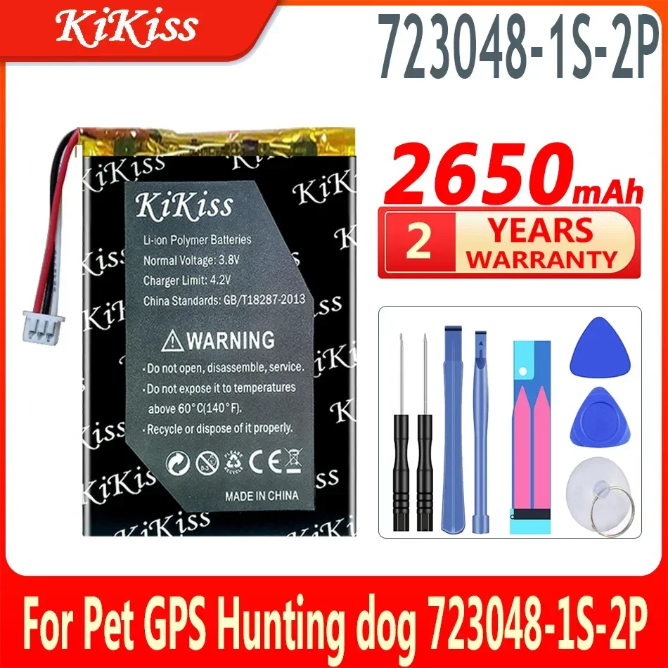 

2650mAh KiKiss Powerful Battery 723048-1S-2P For Pet GPS Hunting dog 723048 compatibile con Tek 1.0