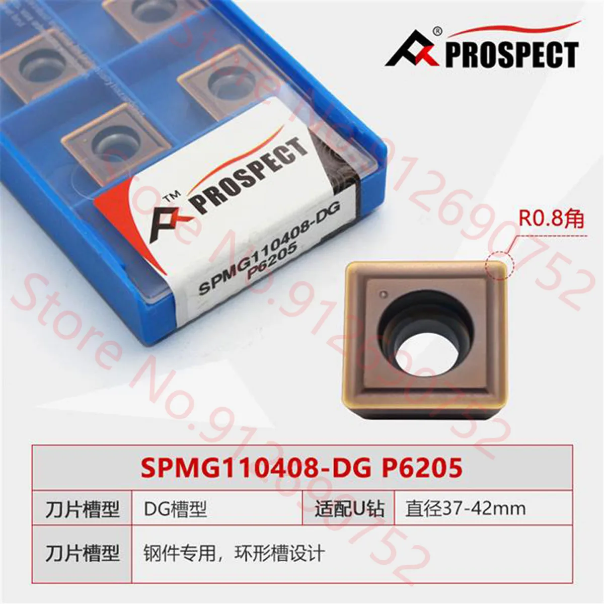 PROSPECT SPMG050204 SPMG060204 SPMG07T308 SPMG090408 SPMG110408 SPMG140512-DG P6205 P6215 P6522 P6320 Carbide Insert SPMG Insert view 2