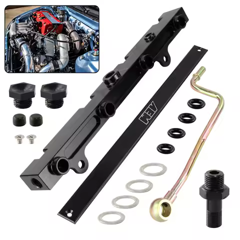Aluminum High Volume Fuel Rail Fits For Honda Civic K20 K20A2 K20A3 K20Z1 Acura RSX Integra Type R EP3 DC5 K24 Red / Black
