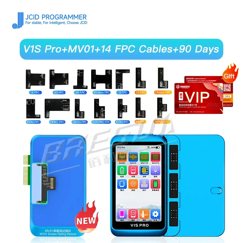 JC V1SPRO Programmer Rewrite Data for IPhone 6-14 Read Write &Format/Screen True Tone Fix  with BGA315 BGA110 BGA70 BGA60 Socket