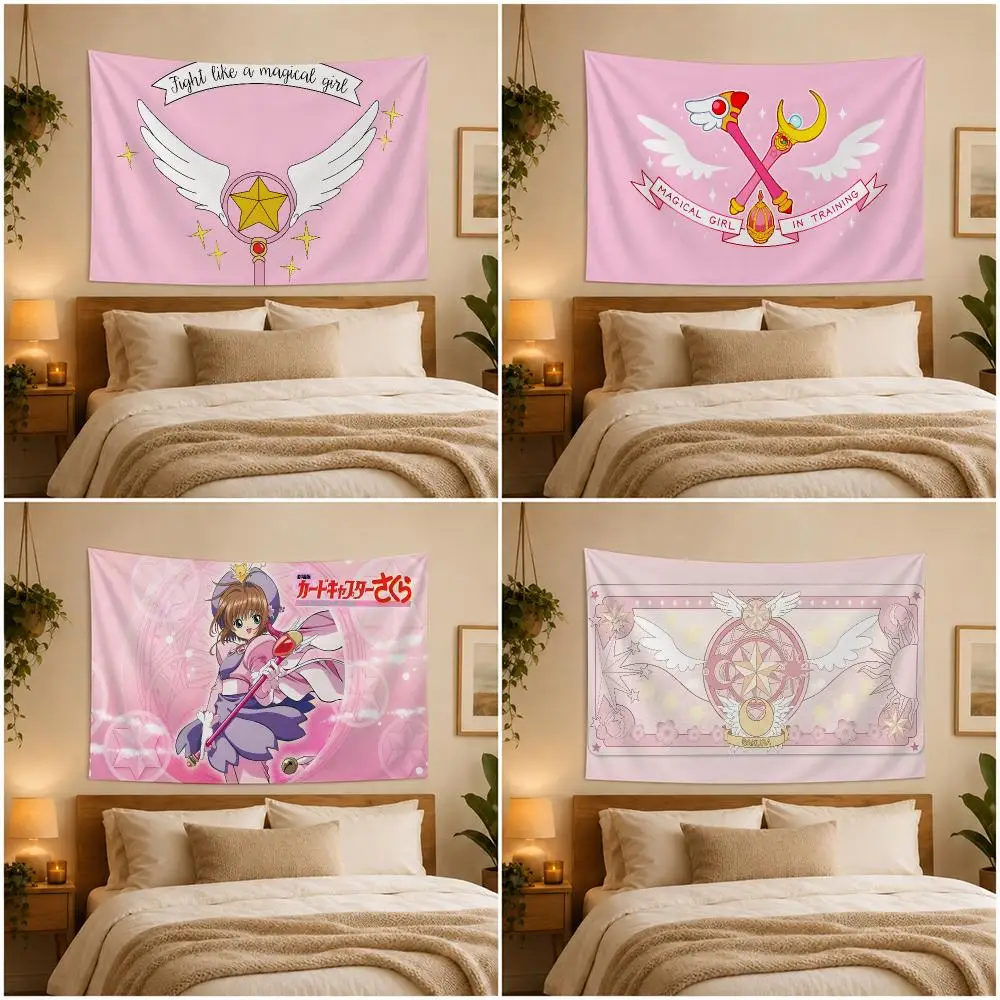 Cardcaptor Sakura Tapestry Wall Hanging Bohemian Wall Tapestries Mandala Home Decor For Living Room Bedroom Dorm