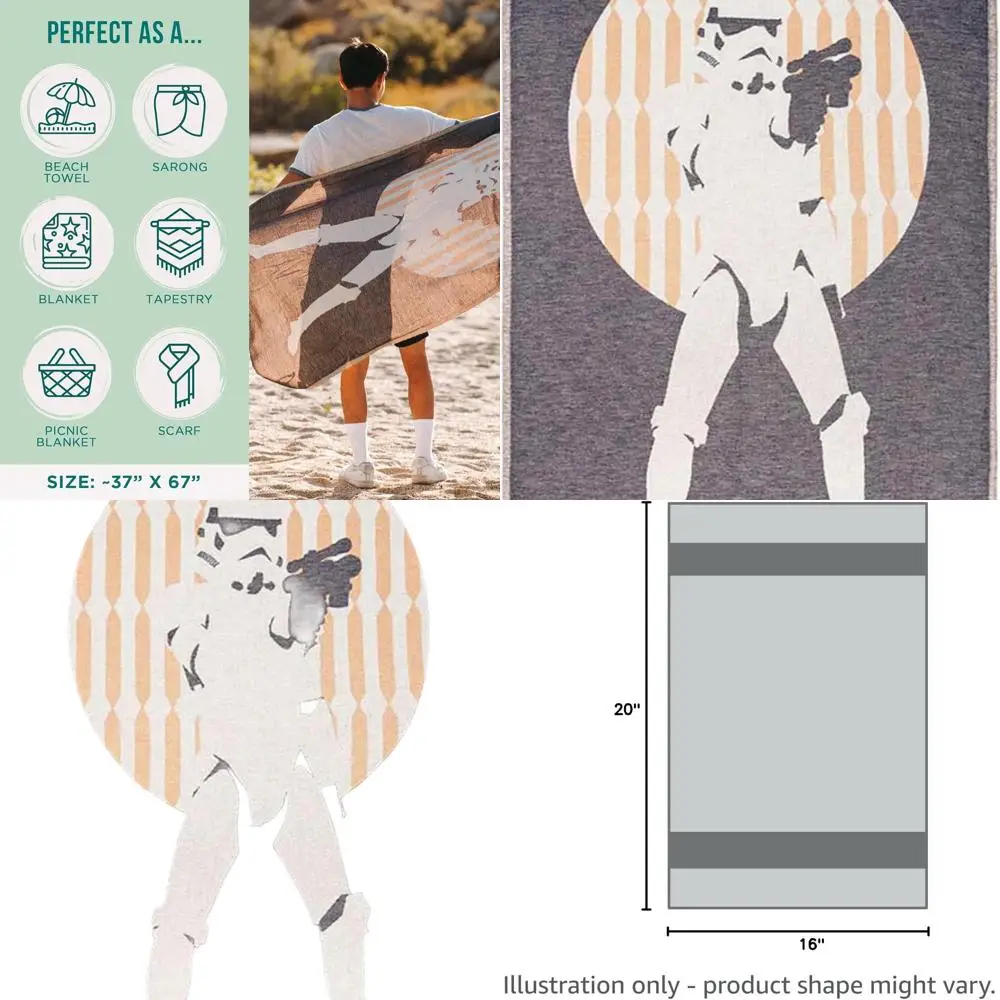 

Сертифицированное пляжное полотенце штурмовика из органического хлопка — быстросохнущее, без песка для использования на открытом воздухе и в ванне