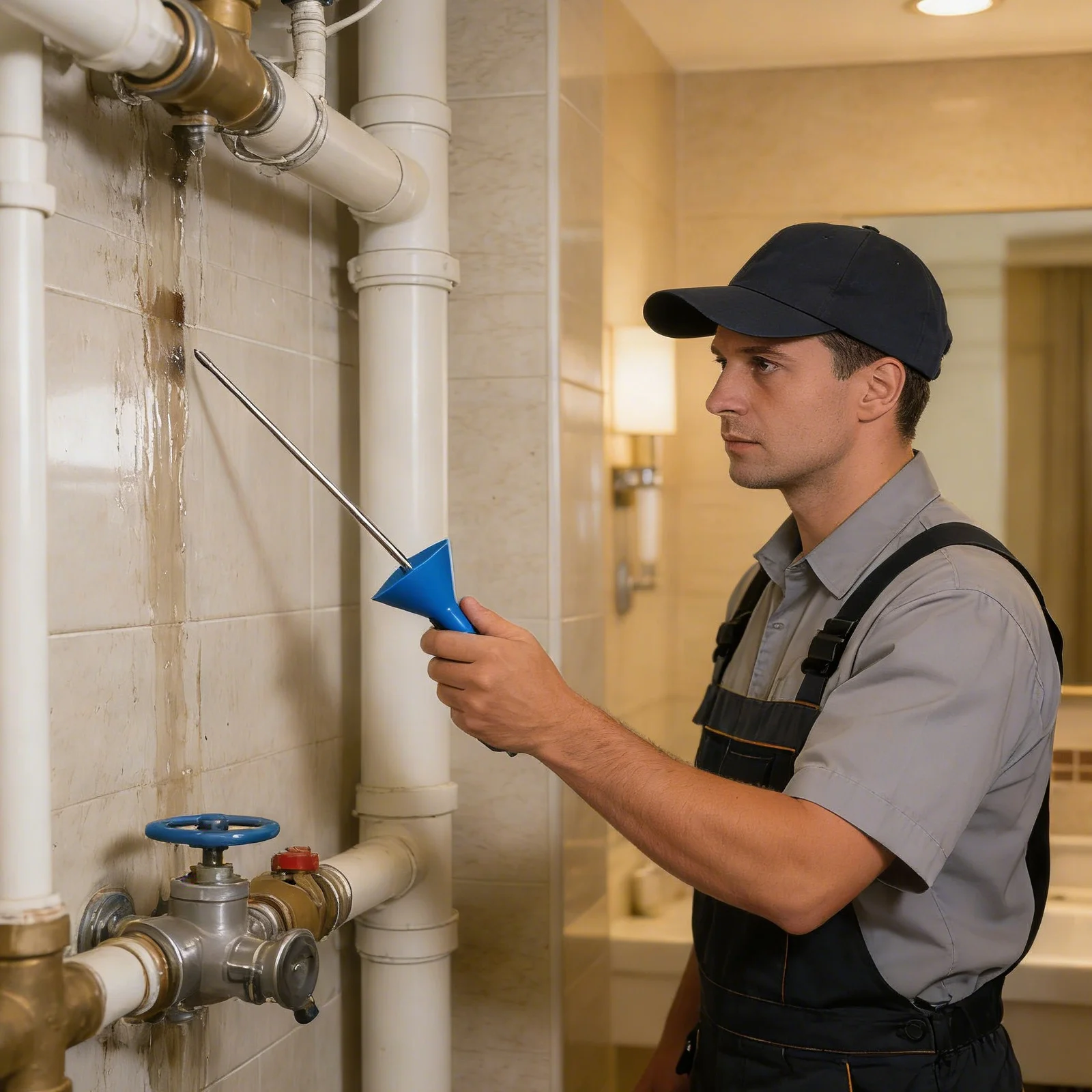 14.2 Inch Pipeline Listening Rod Water Leak Detection Tool with High Sensitivity for Underground Pipe Leak Detection Rod