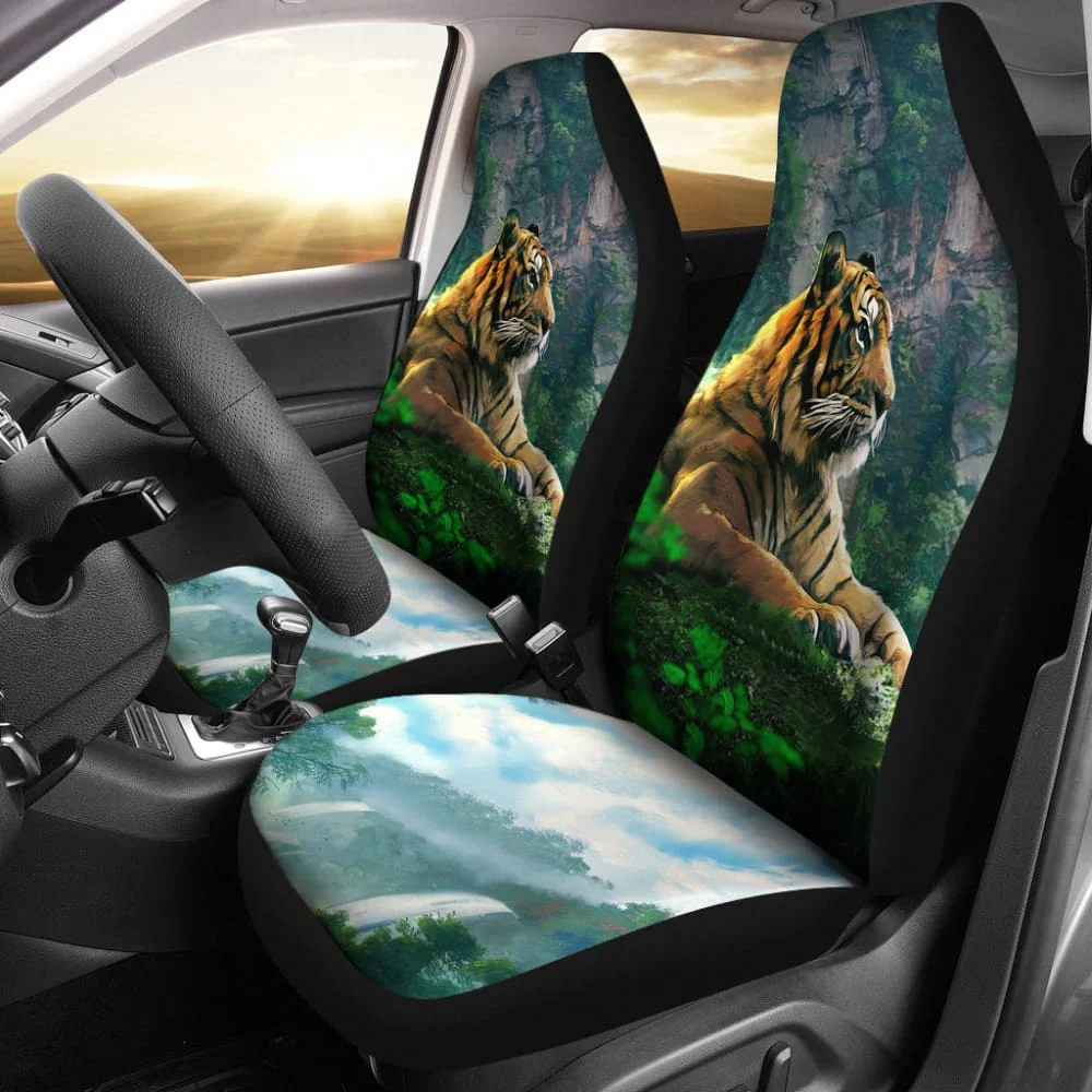 

Cool Tiger Print Car Seat Covers 212503,Pack of 2 Universal Front Seat Protective Cover