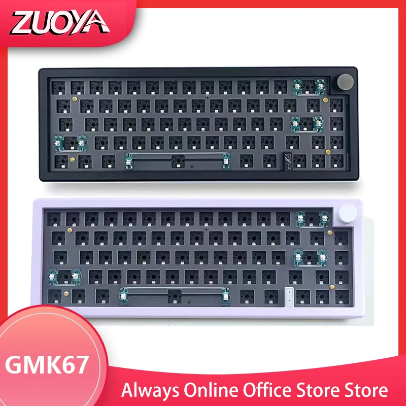 ZUOYA GMK67 Bluetooth 2.4G Wireless customized Mechanical keyboard kit hot-swappable RGB Backlit Gasket Structure keyboard 3-mod