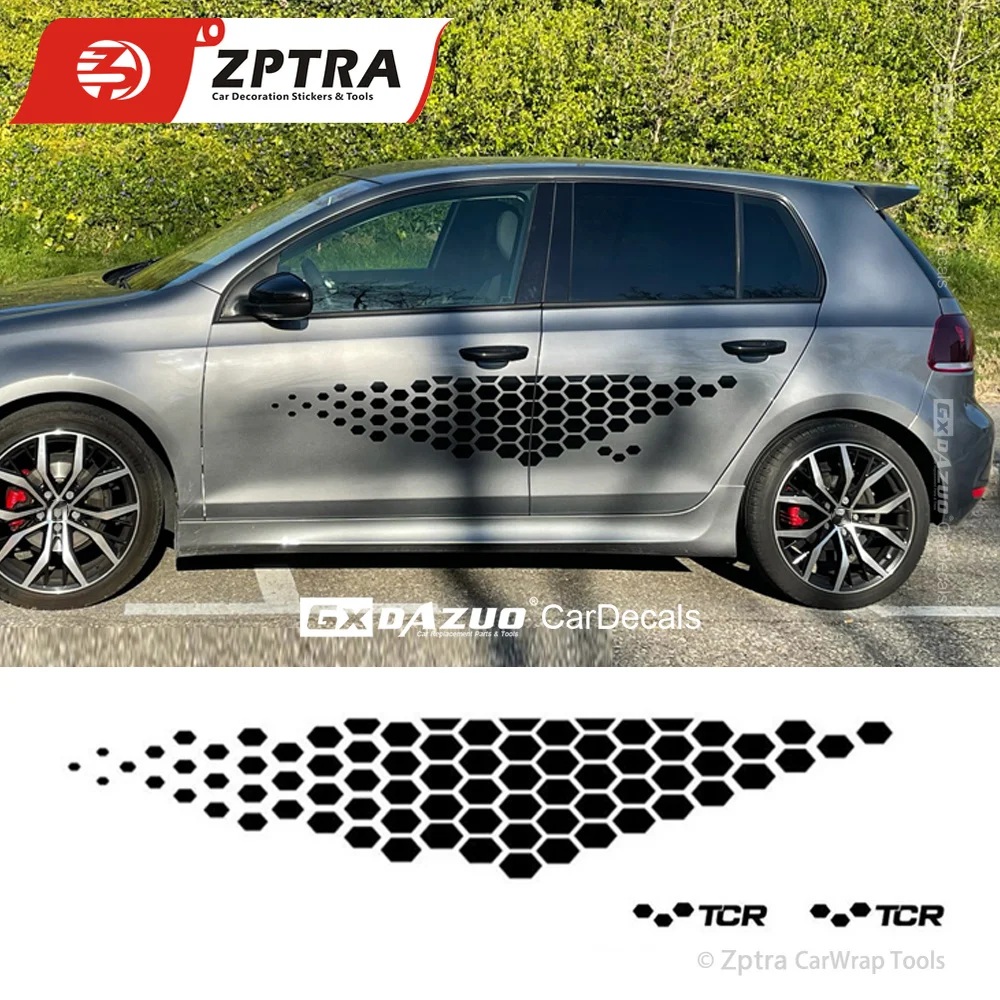 Car Sticker Body Door Side Skirt Vinyl Decal For Volkswagen Golf 4 5 6 7 TSI TCR Polo Racing Decal Auto Accessories  Sticker