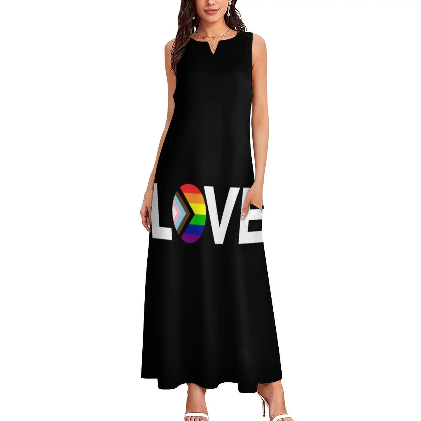 Progress Pride Flag Love Long Dress women