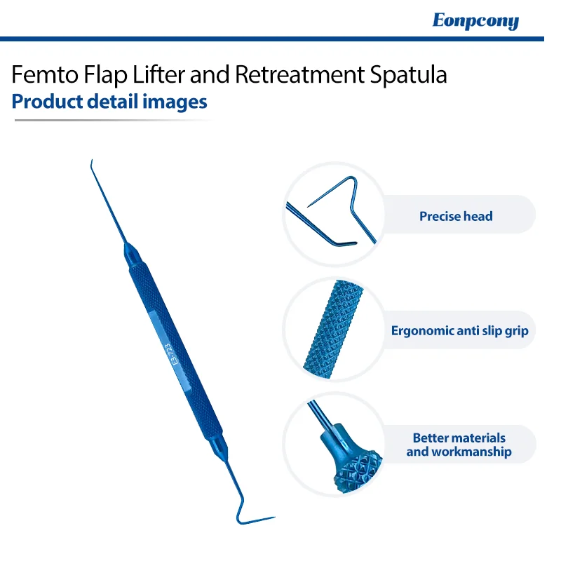 Femto Flap Lifter and Retreatment Spatula Double Ended Titanium Ophthalmic Surgical Spatula for Refractive Eye Surgery