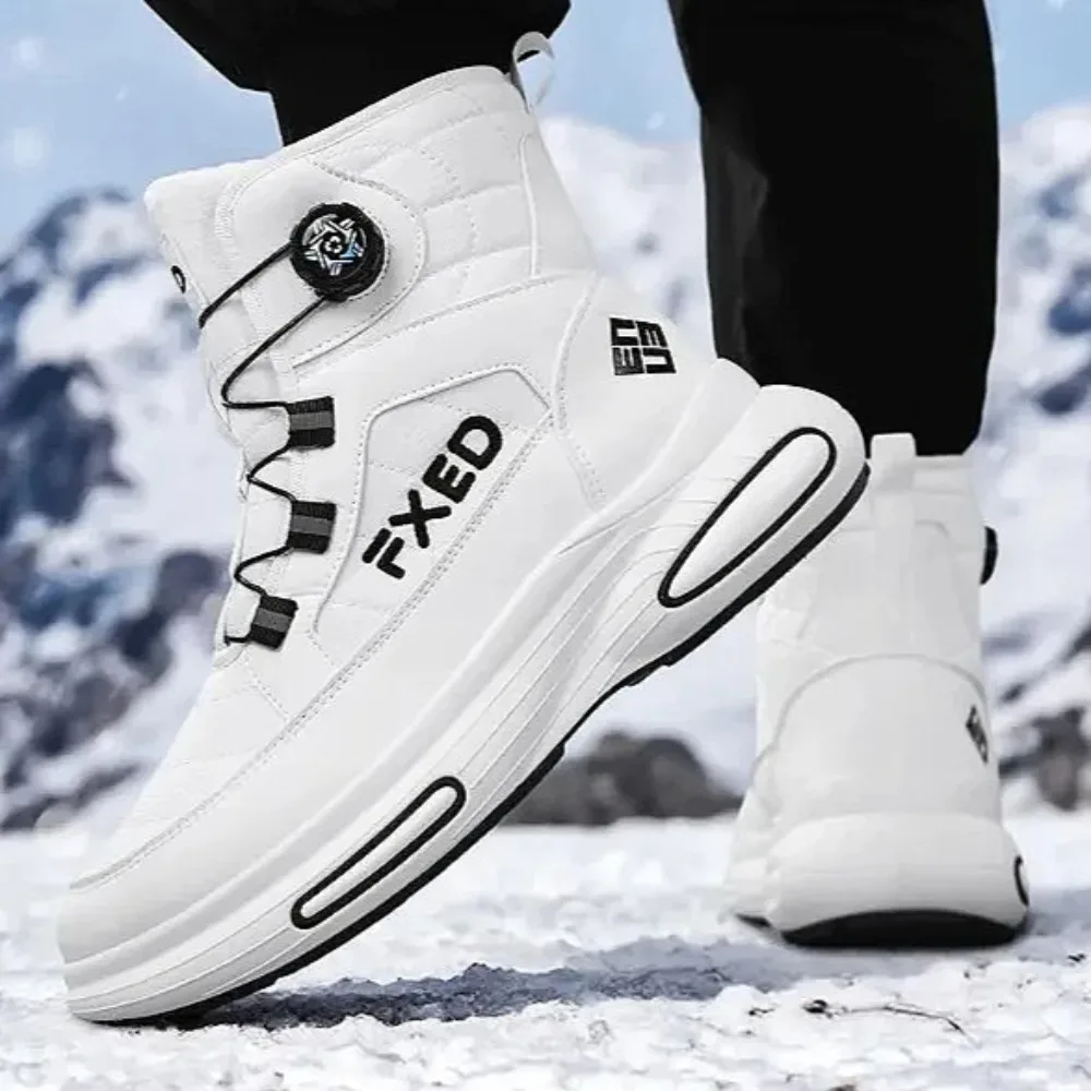 2026 جودة عالية حذاء الثلج عالي الرقبة دافئ أحذية الشتاء الجديدة الدانتيل متابعة مريحة حذاء من الجلد في الهواء الطلق مقاوم للماء أحذية التنزه