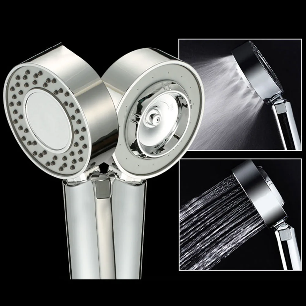 Double-sided Dual Function Shower Head Water Saving Round ABS Booster Bathroom Shower Accessories Handheld Hand Shower Head