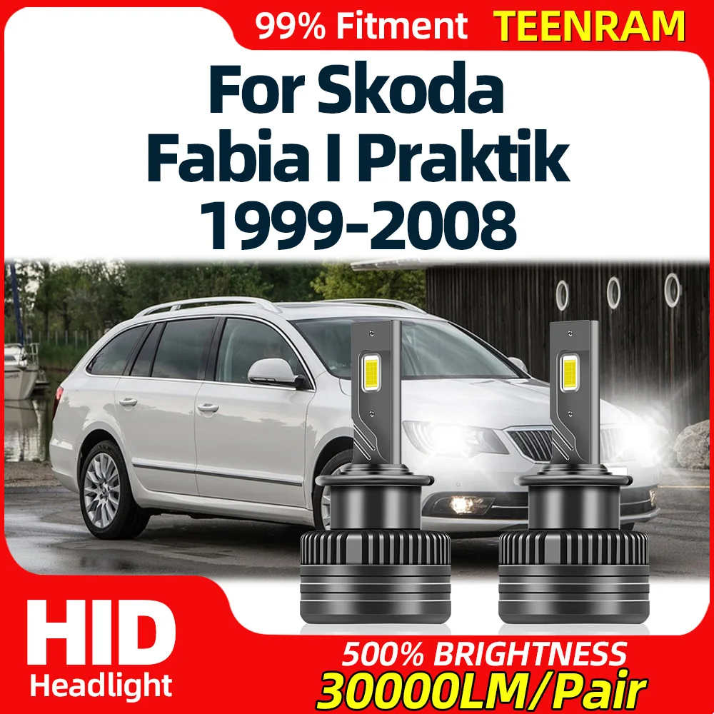 

D2S Car LED Headlights 30000LM 1:1 HID Xenon Headlamps Bulbs 12V 6000K For Skoda Fabia I Praktik 1999-2004 2005 2006 2007 2008