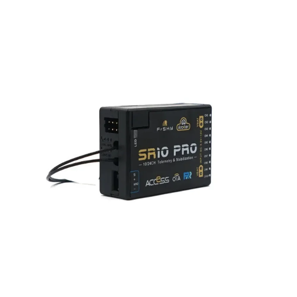 The Frsky Archer SR10 PRO gyro-stabilized receiver with a built-in 3-axis gyroscope and 3-axis accelerometer