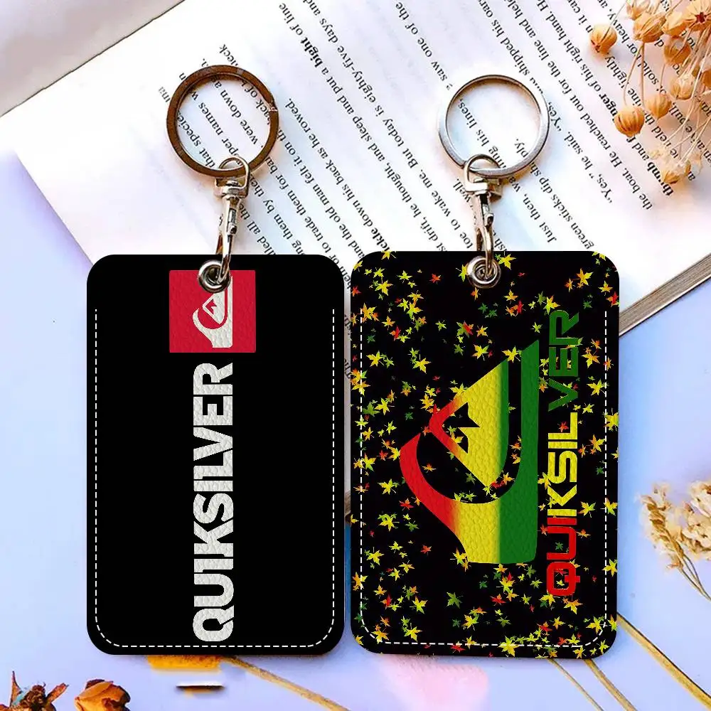 Q-Quiksilver Porta-Cartões e Chaveiro para Cartões de Acesso, Refeição, Crédito, Identidade e Banco, Capa Protetora, Pingente de Chaveiro, Moda