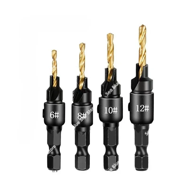 Woodworking special countersunk drill bit can be adjusted freely Opening tool Practical countersunk woodworking drill