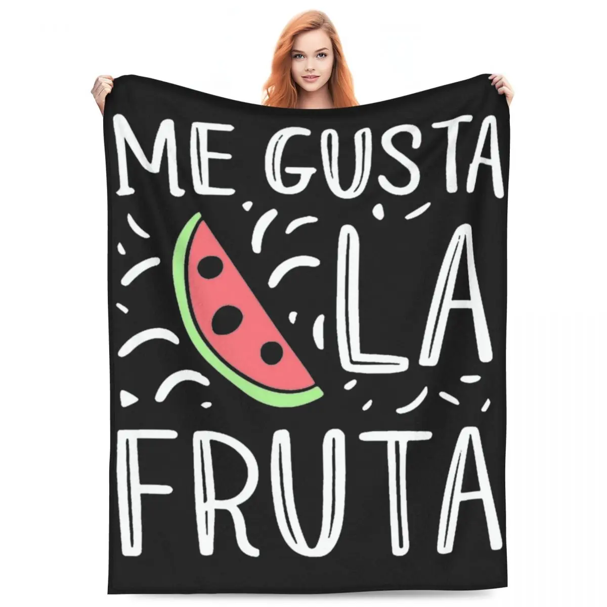 Cozy Me Gusta La Fruta Spain Spanish Sspana Blanket Room Decorative I Like Fruit Throws Blankets Ultra-Soft Flannel for Travel