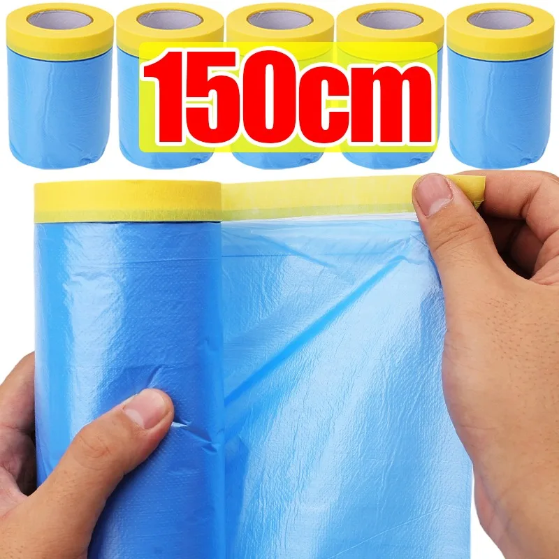 

Предварительно наклеенная маскирующая пленка, автомобильная пластиковая ткань для покраски автомобиля, ремонт кузова, защитная крышка, лист 55 см 150 см