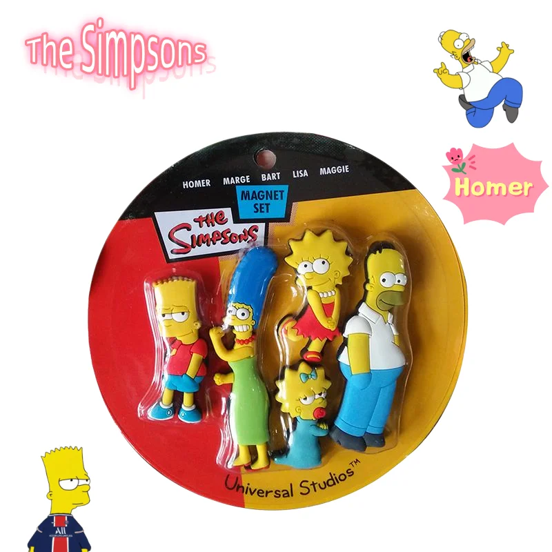 Imán de Refrigerador con Diseño de Los Simpson, Hommer, Marge y Bert, Accesorio de Animación Creativo y Personalizado, Decoración para el Hogar