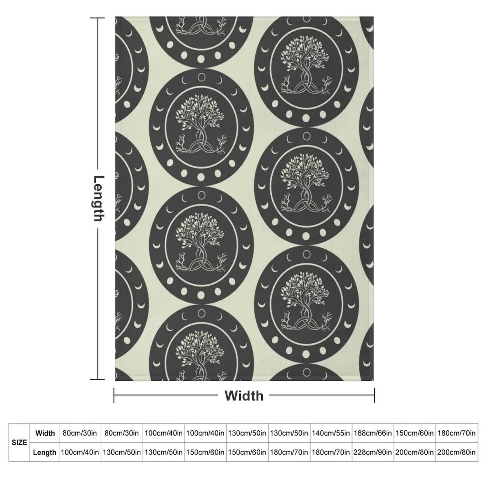 All Things By the Moon - Moon Phases Trinity Knot Magical Tree Throw Blanket couch cozy soft plush fuzzy picnic outdoor blanket