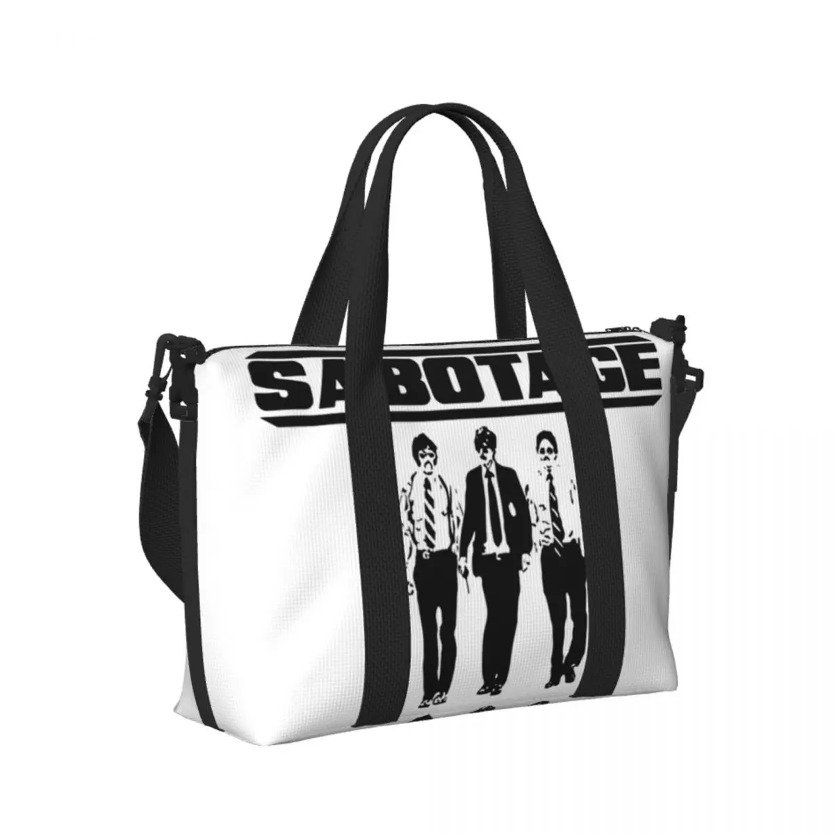 

Custom Beastie Boys Sabotage Beach Travel Bag Large Capacity Tote Bags for Gym Yoga Women Shopping Duffle Shoulder Bag