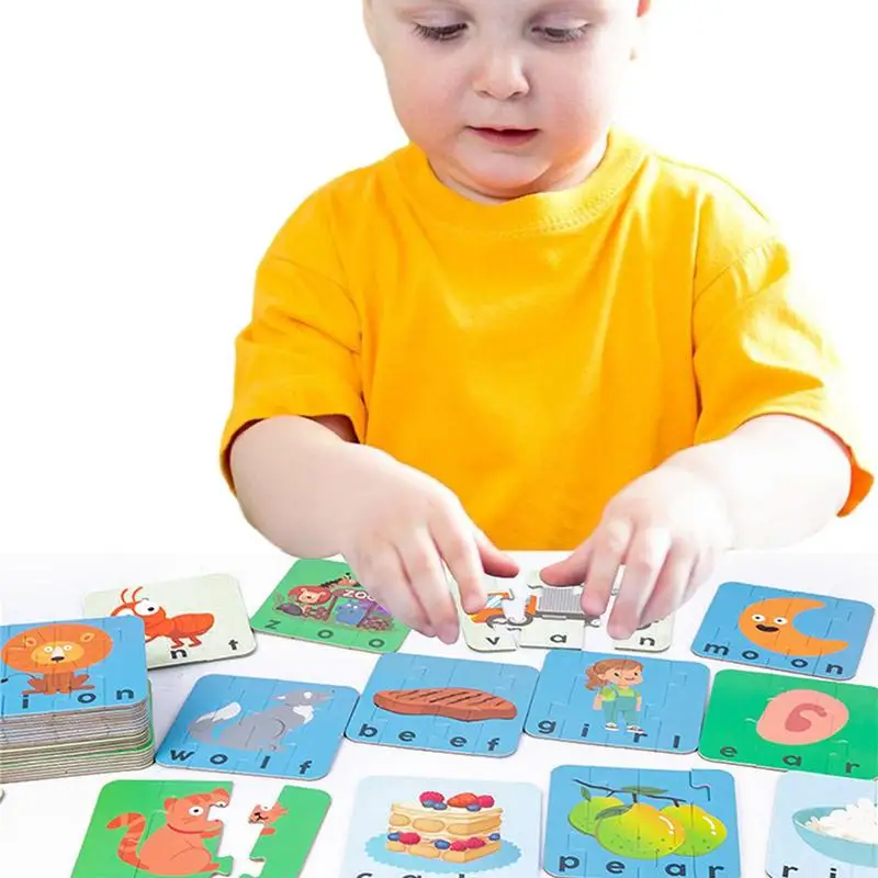 

Wooden English Flashcard Montessori Toy Words Learning Puzzle Game Cards Smooth And Exquisite Wooden English Words Learning