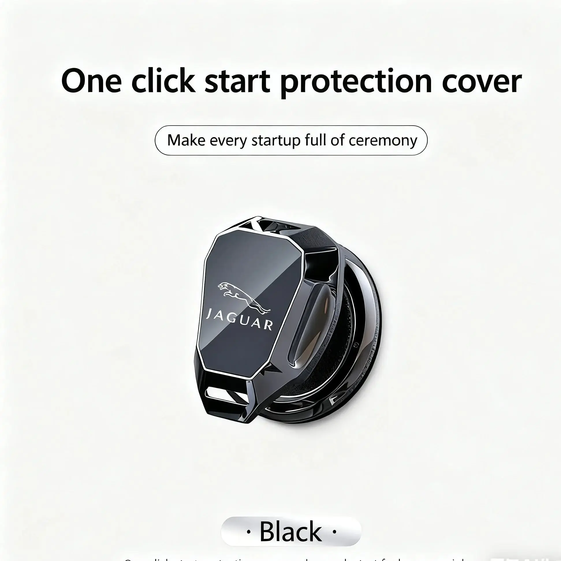 Car Engine Start Stop Switch Button Cover Ignition Cover for Jaguar XE XF XJ F-Type F-Pace XFR XKR XEL XFL XK XJL XJ6 Keychain view 2