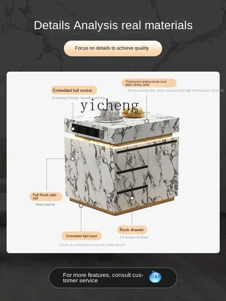 b12 Island Table Cabinet Separate Kitchen Stone Plate Mid-down Table Advanced Movable Bar Small Apartment Dining