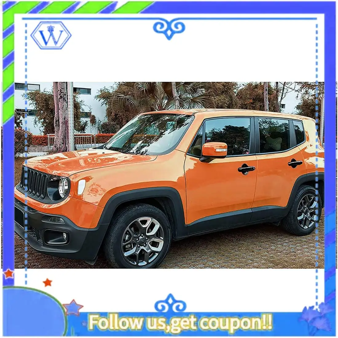 

M46K-Door Grab Handle Bowl Decoration Cover Trim Sticker For Jeep Renegade 2016 2017 2018 2019 2020 2021 Exterior Accessories