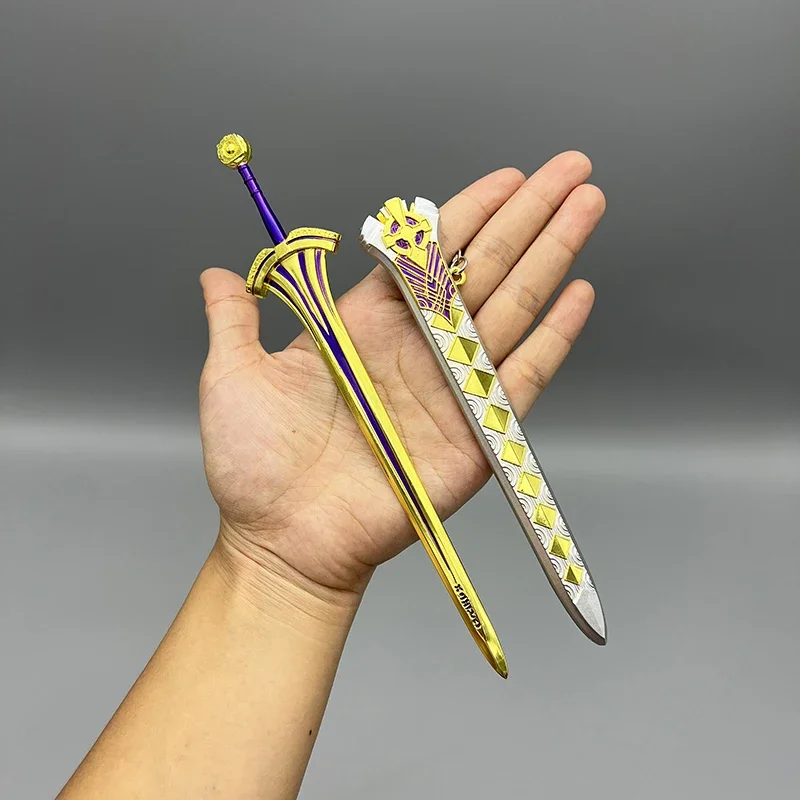 22cm Excalibur Proto Sword Metal WeaponsModel Fate/Prototype Game Replica King Arthur Pendragon 1:6 Action Figure Accessory Toys
