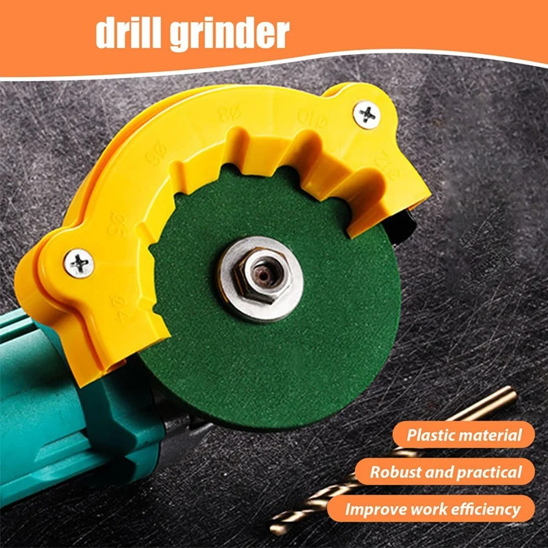 ABFS Drill Bit Sharpener For All Bits(5/64-5/8 Inch ), Multipurpose Drill Bit Grinding Tool Attachment With Grinding Wheels