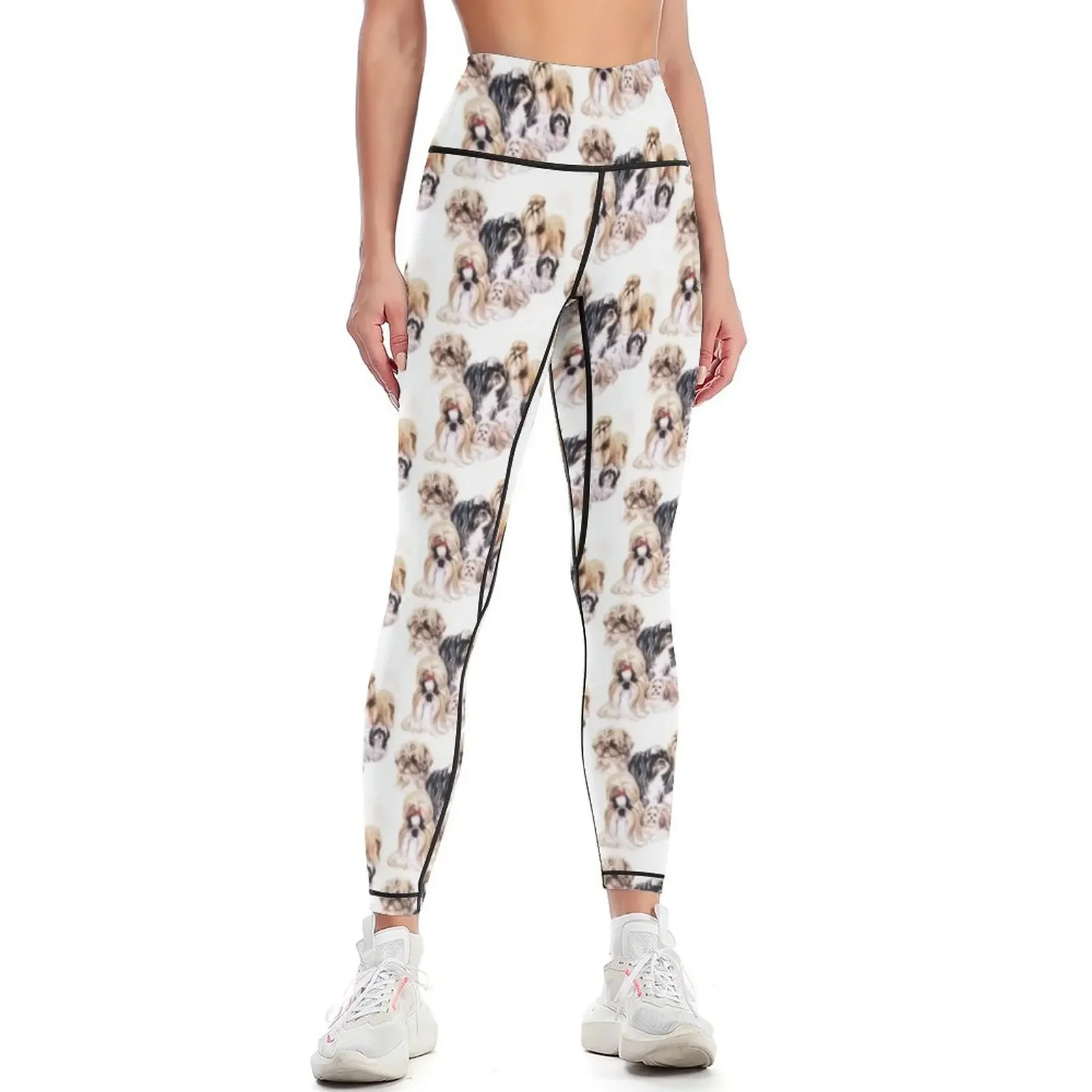 

Shih Tzu Montage Leggings Jogger pants for physical Sports pants woman sport legging Womens Leggings