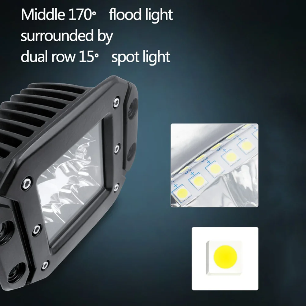 5inch Car Flush Mount LED Work Light Bar OffRoad 12V 24V Spot Flood LED Light 9-36V 39W 6000k Super Bright For ATV Truck