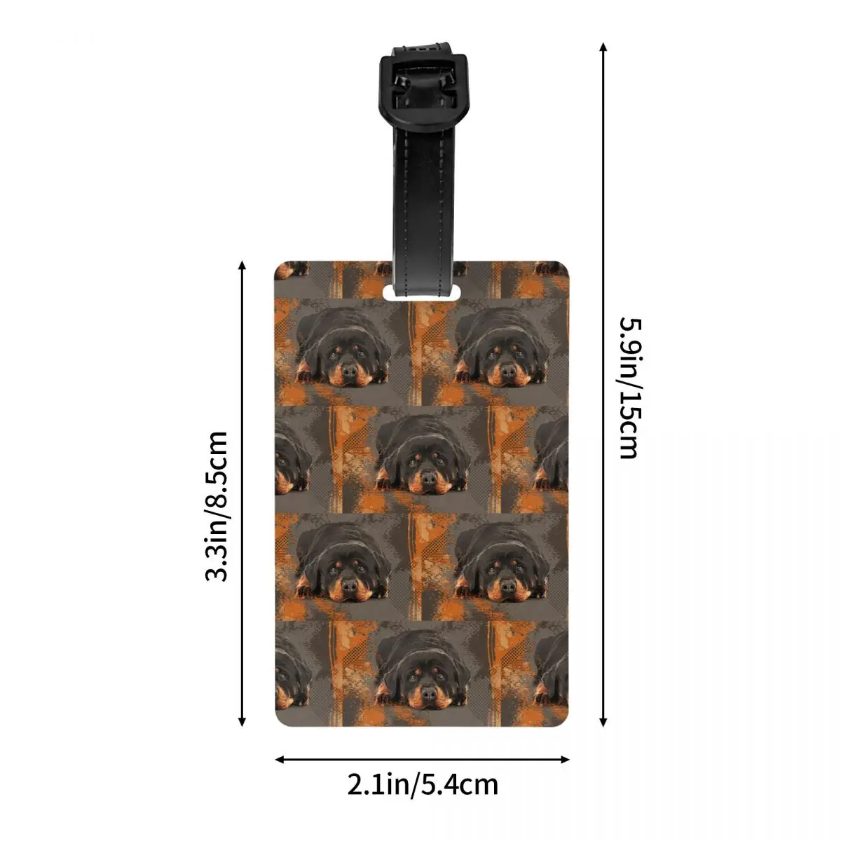 Custom Cute Rottweiler Dog Luggage Tag With Name Card Animal Privacy Cover ID Label for Travel Bag Suitcase