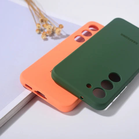 S24 Ultra S23 S22 Plus Чехол Мягкий на ощупь жидкий силиконовый чехол для телефона Полный защитный чехол Противоударный корпус для Galaxy S24+ S23Plus S22