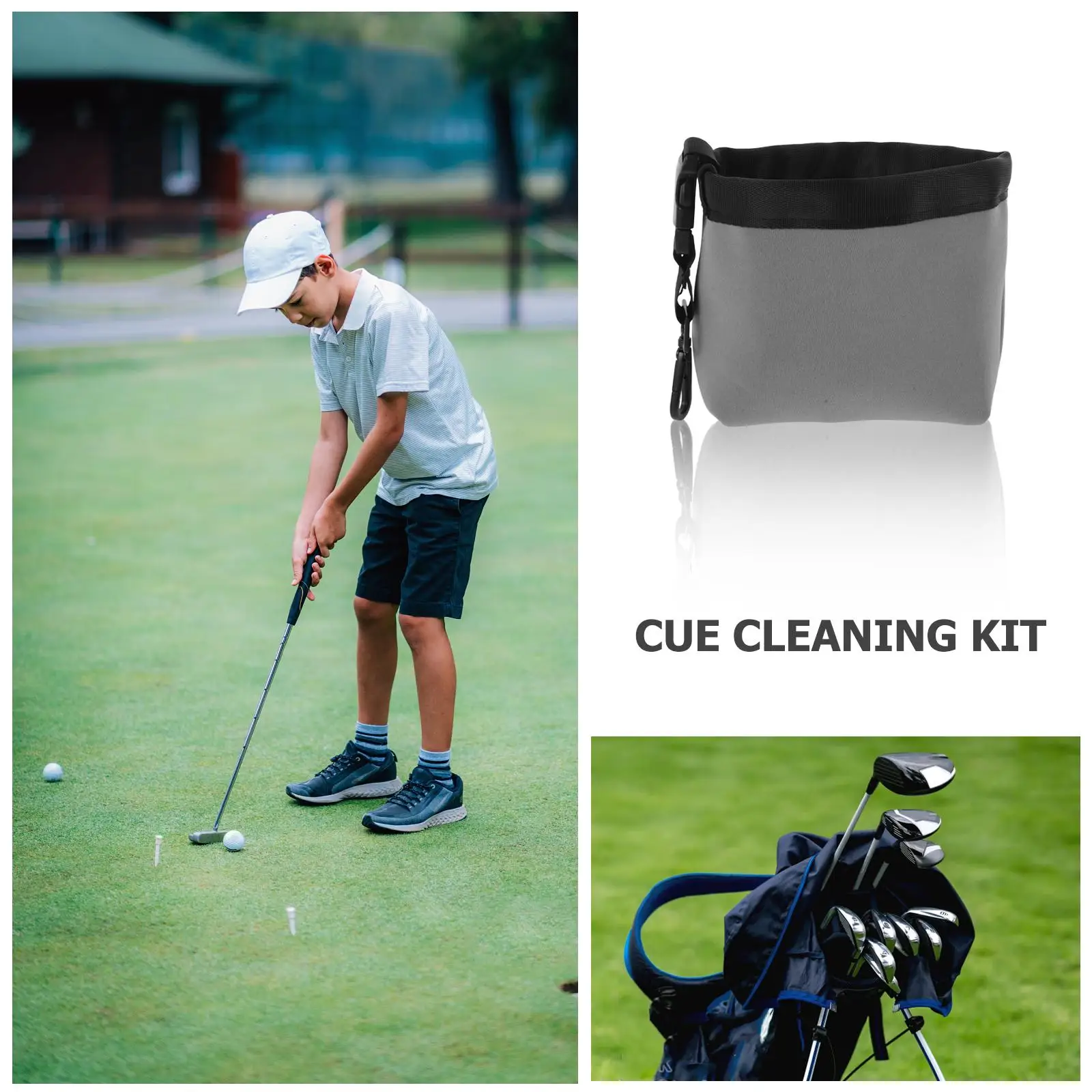 Golf Club Cleaning Bag Washer Tee Holder Ball Cleaner Accessories Tarpaulin Pouch Versatile