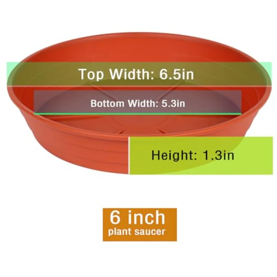 Plant Saucer 6 Inch 4 Pack 6 8 10 12 14 16 18 20 25, Plastic Plant Trays for Pots Extra-Deep Plant Water Dray Tray, Bird Bath B