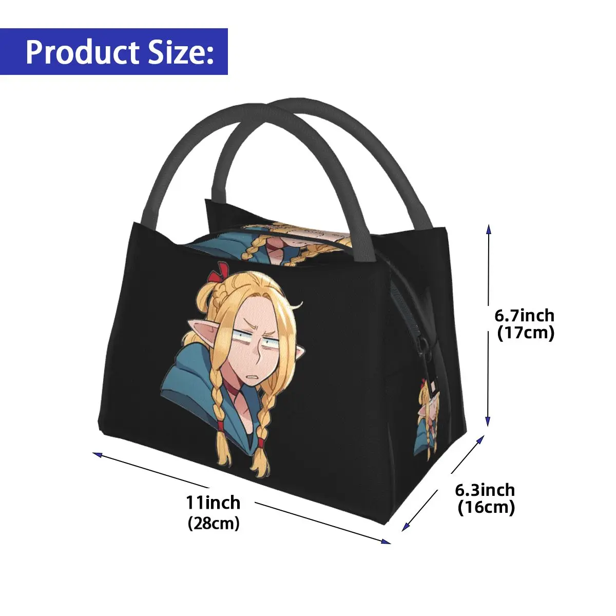 Dungeon Meshi Senshi Delicious In Dungeon Insulated Lunch Bag for School Bento Storage Food Boxes Cooler Thermal Lunch Box Tote