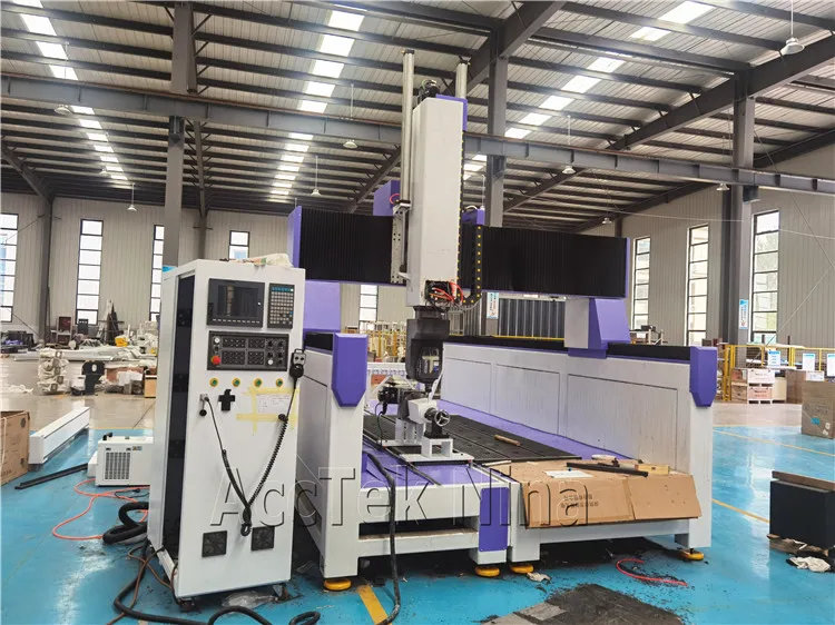 High  Z Axis Wood Foam Engraving 5 Axis Cnc router With ATC Hiteco Spindle Rotate Head