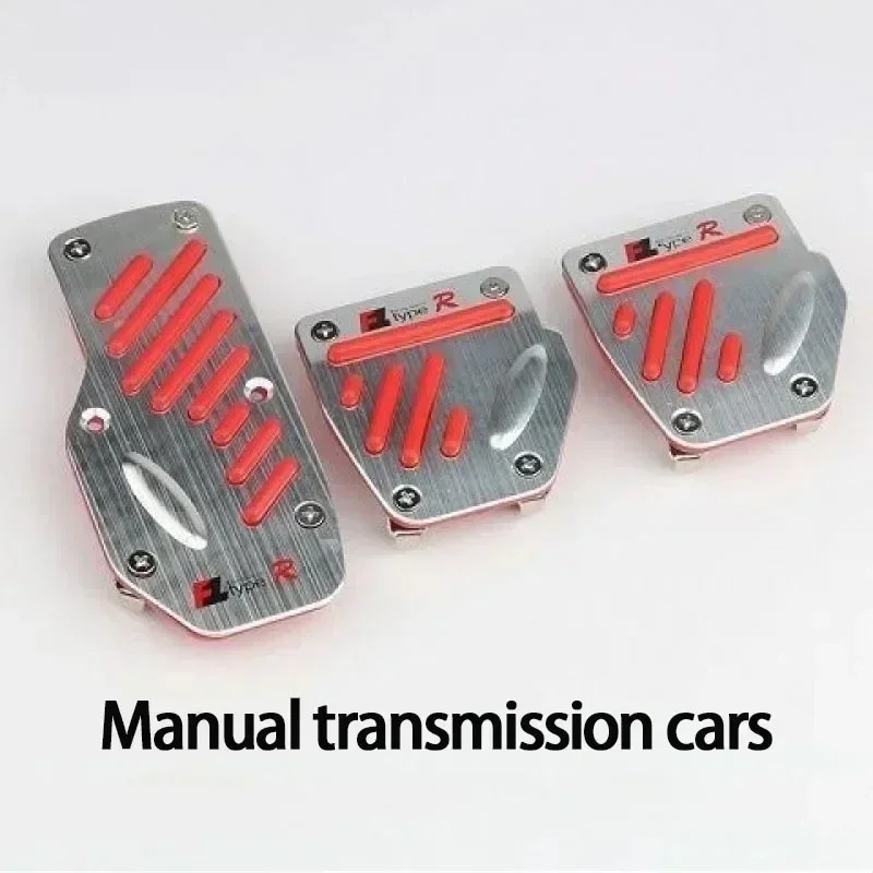 Nieuwe 2/3 Stuks Universele Antislip Aluminium Handgeschakelde Auto Pedaal Cover Set Kit Pedali Rood/blauw/Zilver Auto Accessoires