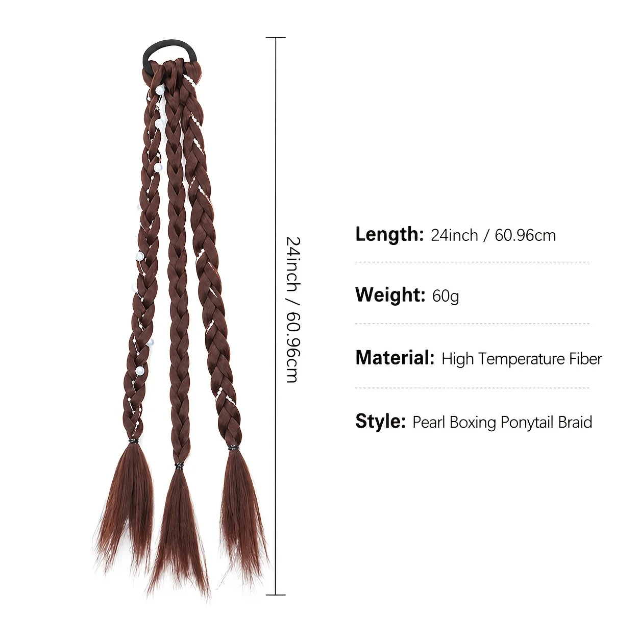 Fashion Cute Braid Head Rope Wig Playful Girls Handmade Fishbone Twist Braids High Ponytail Hair Accessories for Woman Daily Use