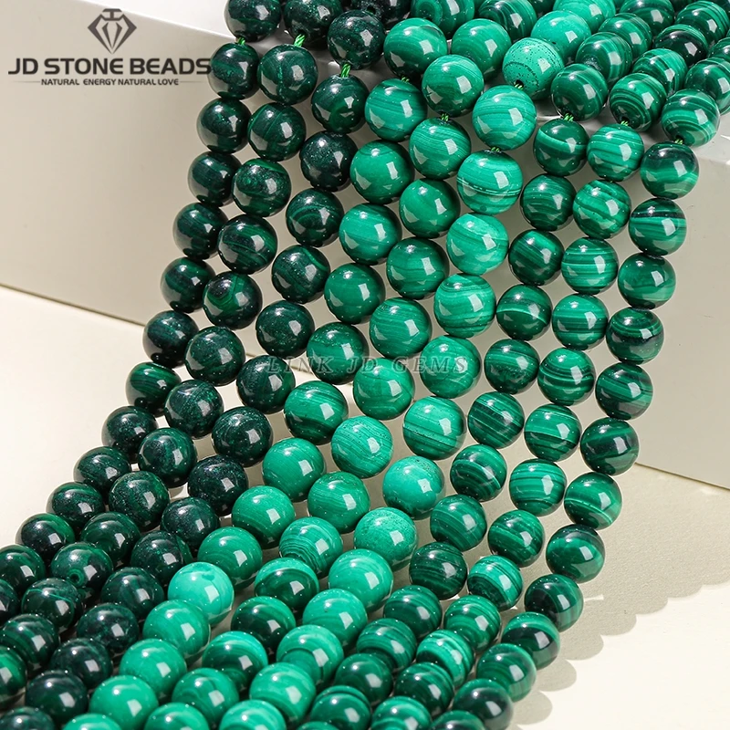 4 6 8 10 12mm Natural Green Malachite Beads Round Loose Spacer Gemstone Bead For Jewelry Making DIY Necklace Bracelet Accessory